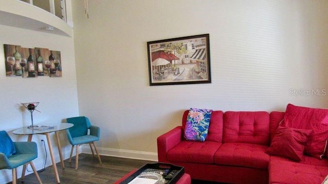 living room featuring hardwood / wood-style flooring