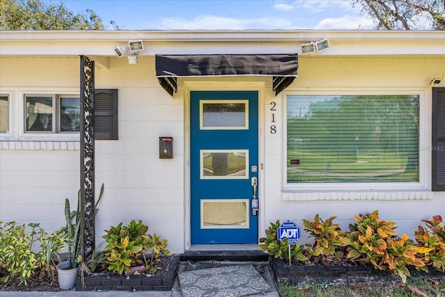 view of doorway to property