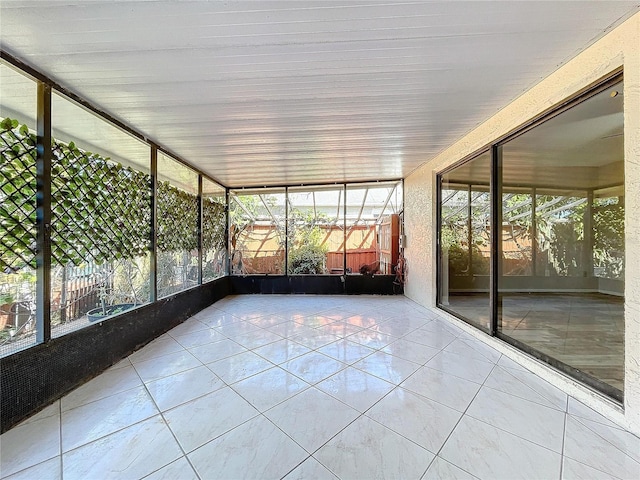 view of unfurnished sunroom