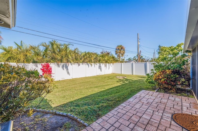 view of yard with a patio area