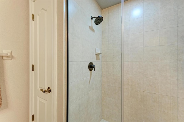 bathroom featuring a shower stall