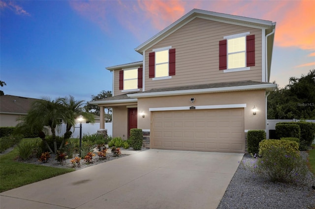 view of front of home featuring a garage