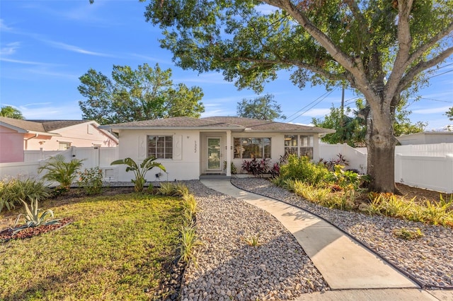 view of single story home