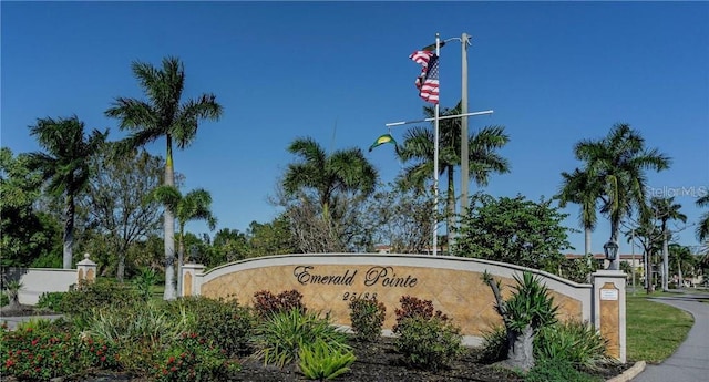 view of community sign