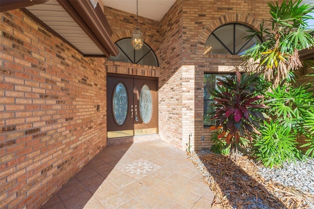 property entrance with french doors