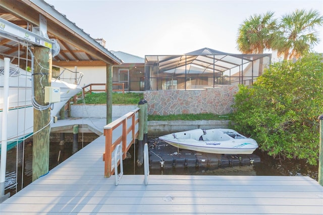 dock area featuring glass enclosure