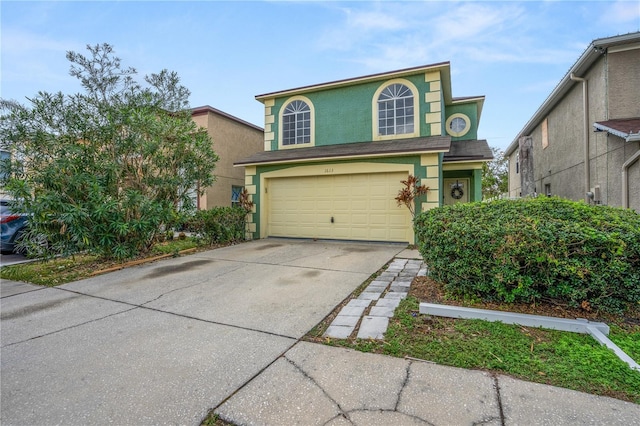 view of property with a garage