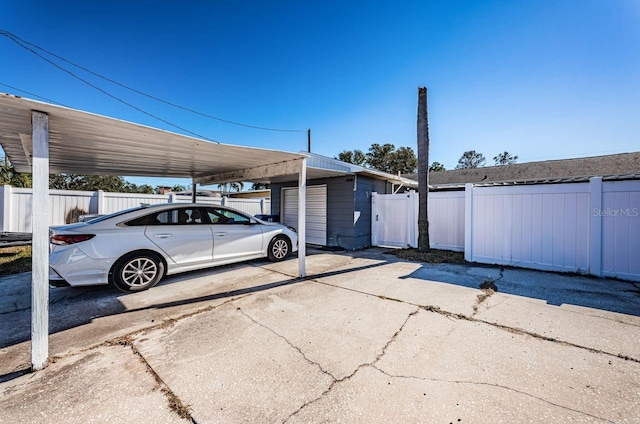 view of parking featuring a carport