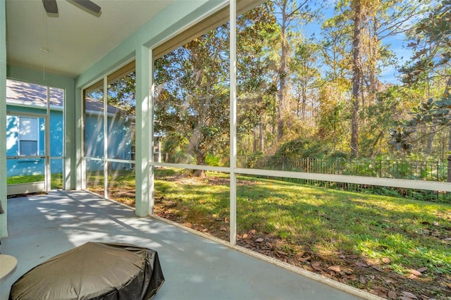 view of unfurnished sunroom