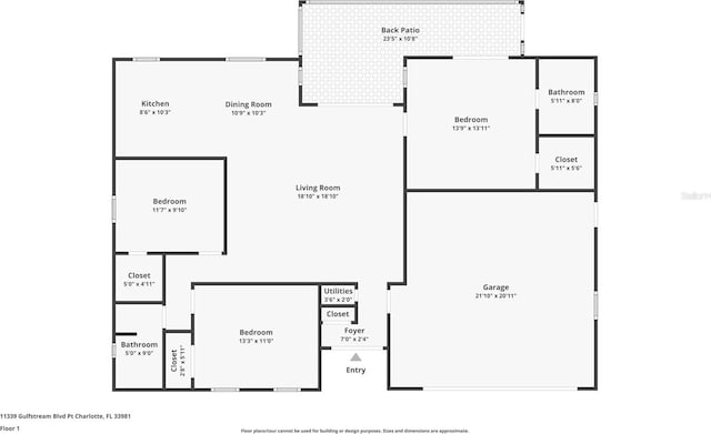 11339 Gulfstream Blvd, Port Charlotte, FL 33981 - view of floor plan / room layout
