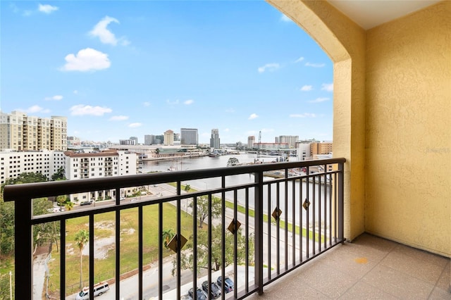 balcony with a water view