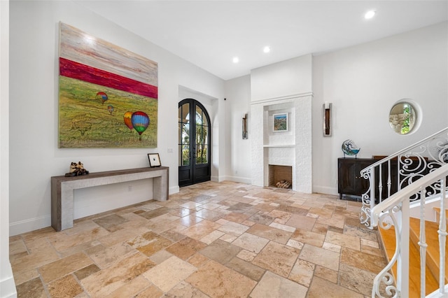 foyer with french doors