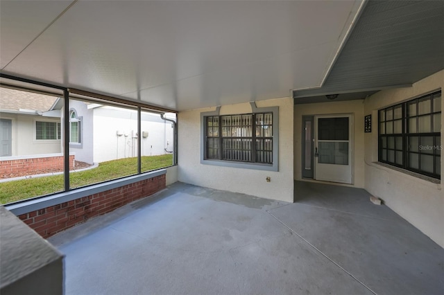 view of unfurnished sunroom