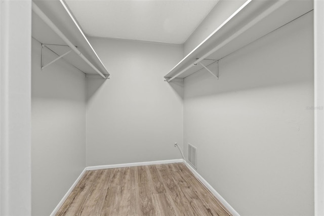 spacious closet with light wood-type flooring