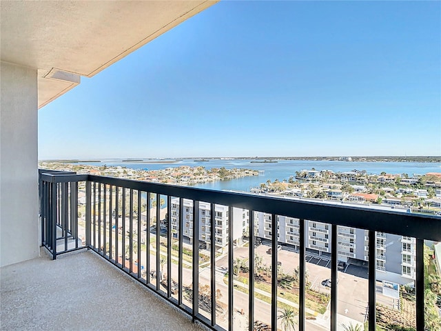 balcony with a water view