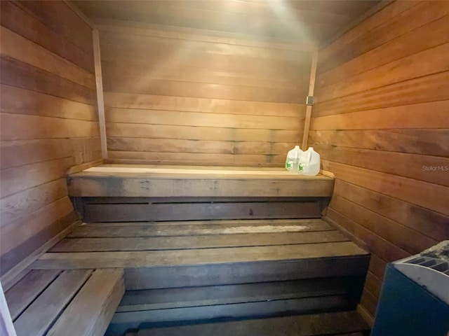 view of sauna