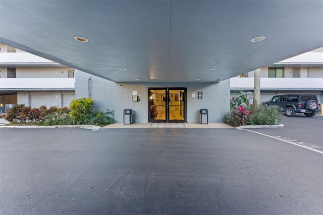 property entrance with french doors