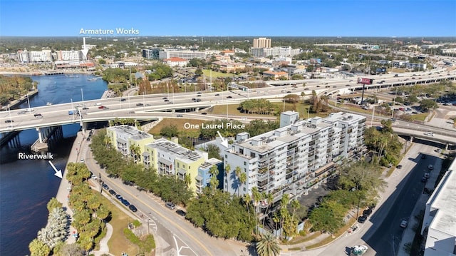 201 W Laurel St Unit 503, Tampa, FL 33602 - view of urban area featuring a highway, a notable bridge, and a nearby body of water