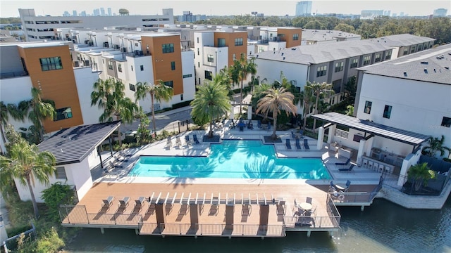 2511 N Grady Ave N Unit 59, Tampa, FL 33607 - community pool featuring a view of city, a water view, and a patio area