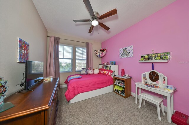 6337 Waves End Pl, Apollo Beach, FL 33572 - carpeted bedroom with a ceiling fan