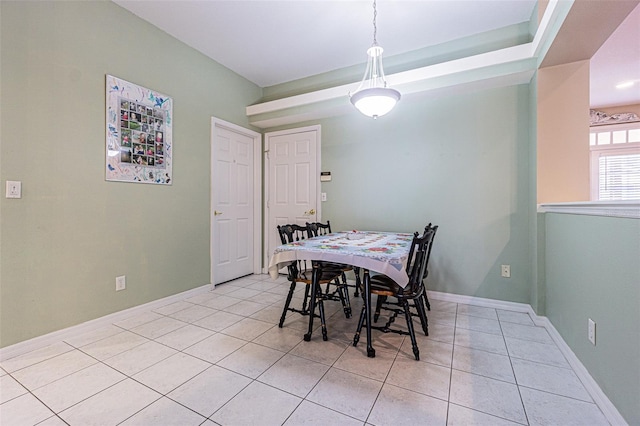 view of tiled dining room