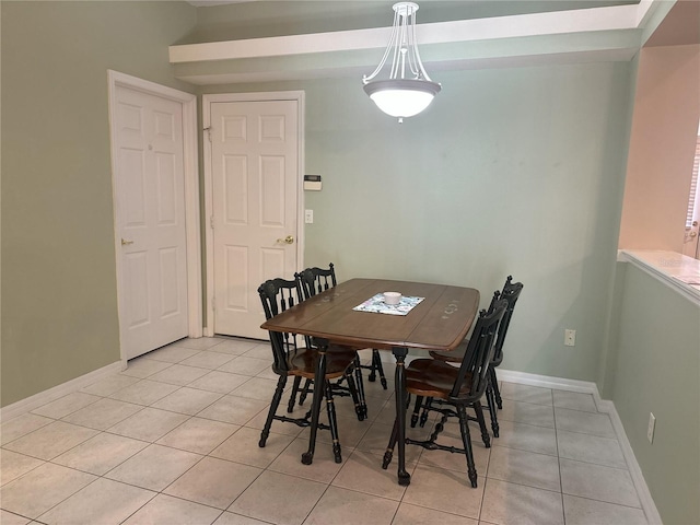 view of tiled dining room