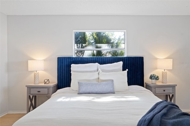 bedroom featuring light hardwood / wood-style floors