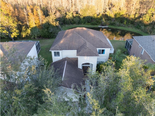 18127 Sandy Pointe Dr, Tampa, FL 33647 - aerial view of property and surrounding area with a heavily wooded area