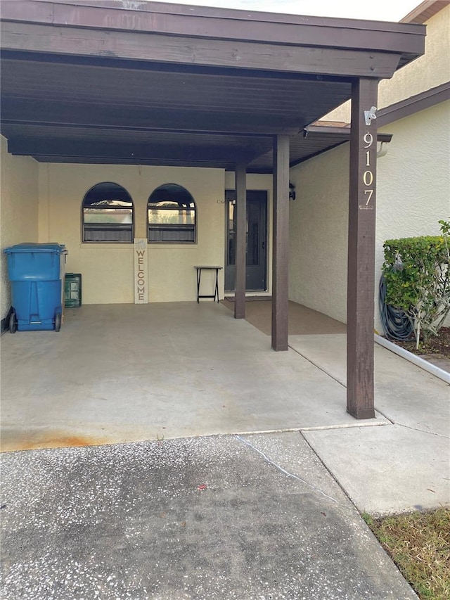 view of garage