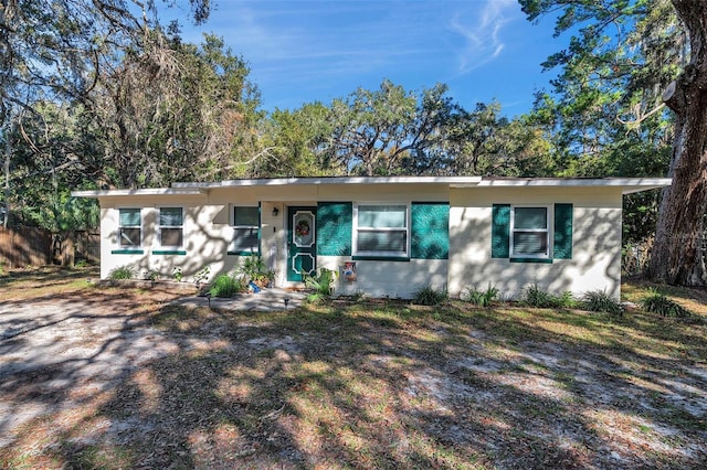 view of single story home