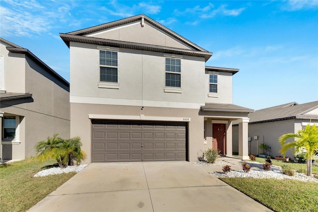 front facade with a garage