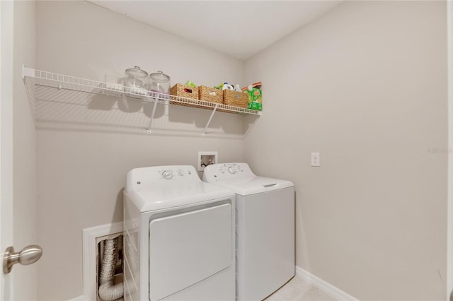 laundry room featuring washing machine and clothes dryer