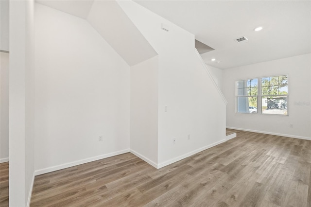 interior space with light hardwood / wood-style flooring