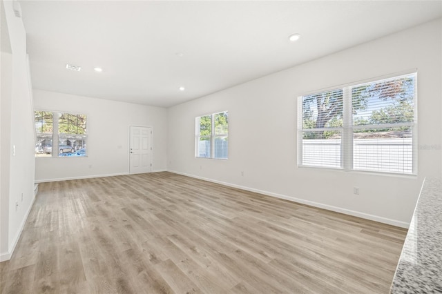 empty room featuring light wood-type flooring