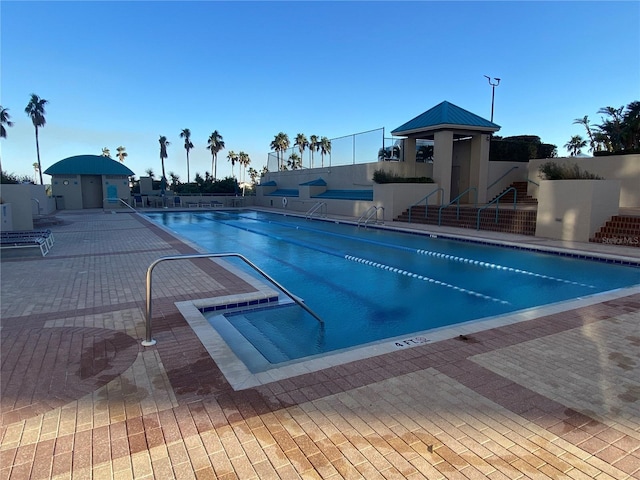 view of pool with a patio area