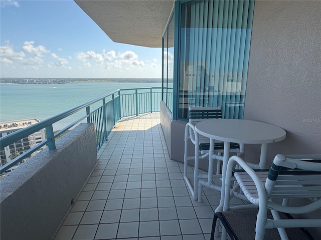 balcony with a water view