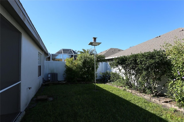 view of yard featuring cooling unit