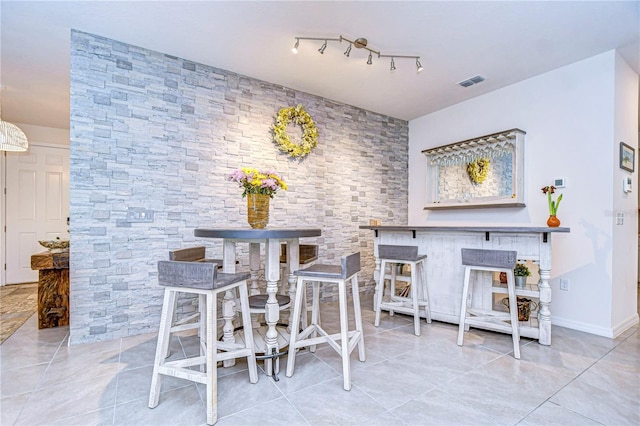 view of tiled dining area