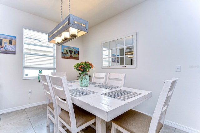 view of tiled dining area