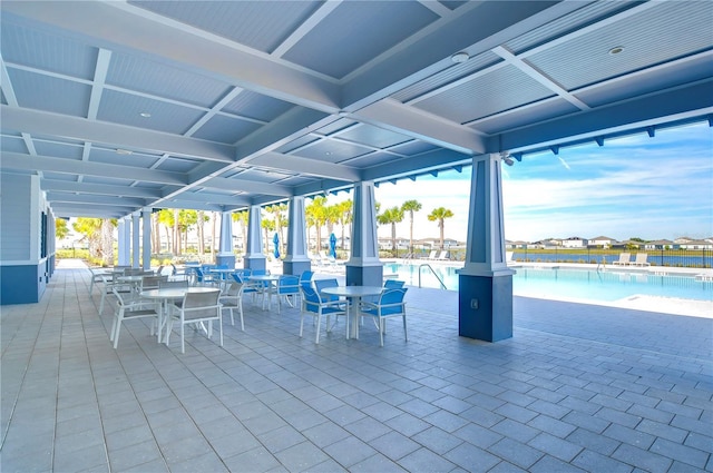 view of patio / terrace with a community pool