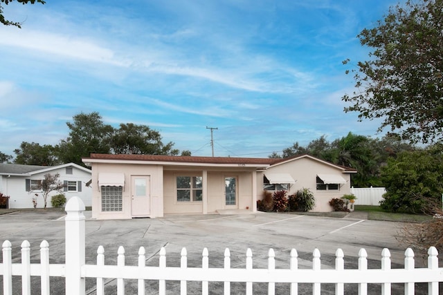 view of single story home