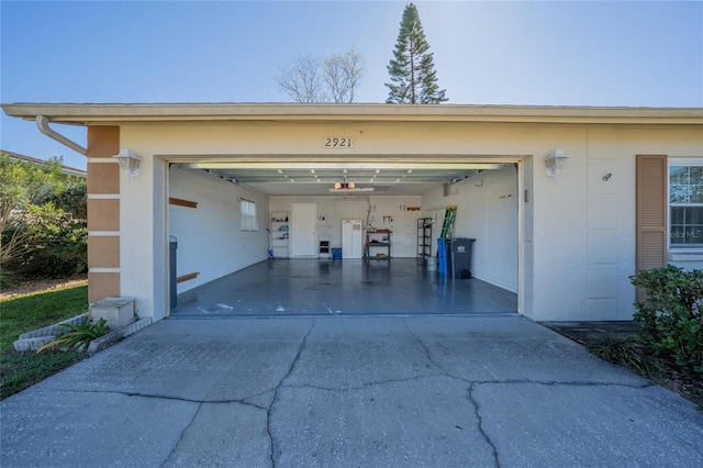 view of garage