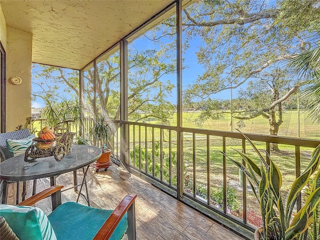 view of unfurnished sunroom