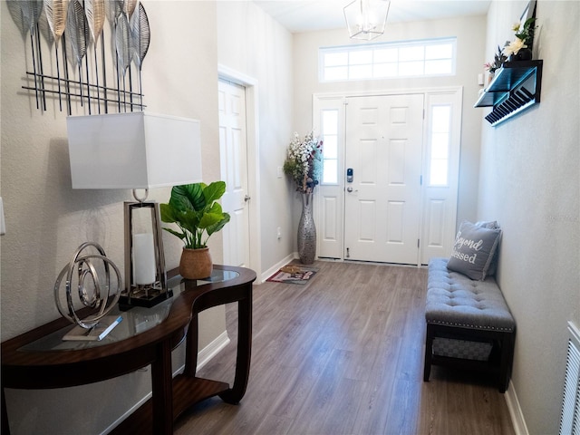 entryway featuring hardwood / wood-style flooring