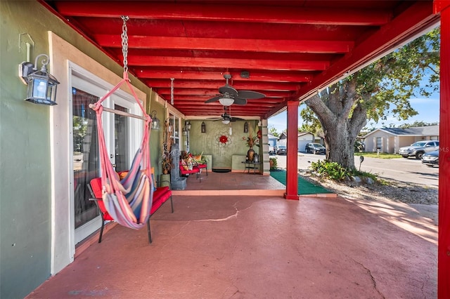 view of patio / terrace with ceiling fan