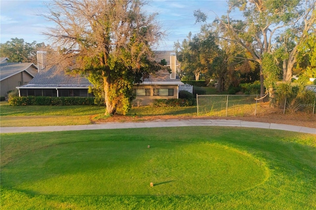 exterior space with a yard