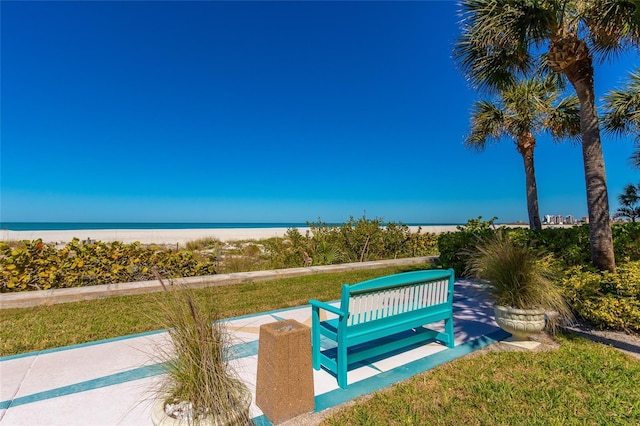 view of property's community with a water view