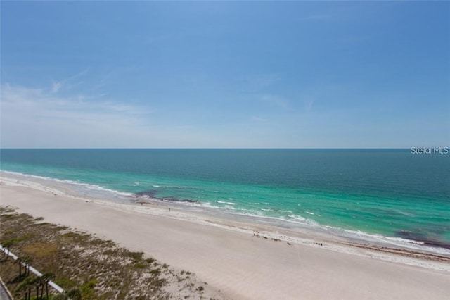 view of water feature with a view of the beach