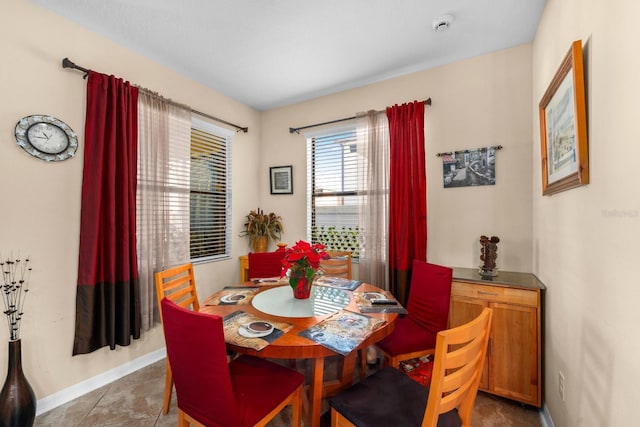 view of tiled dining room