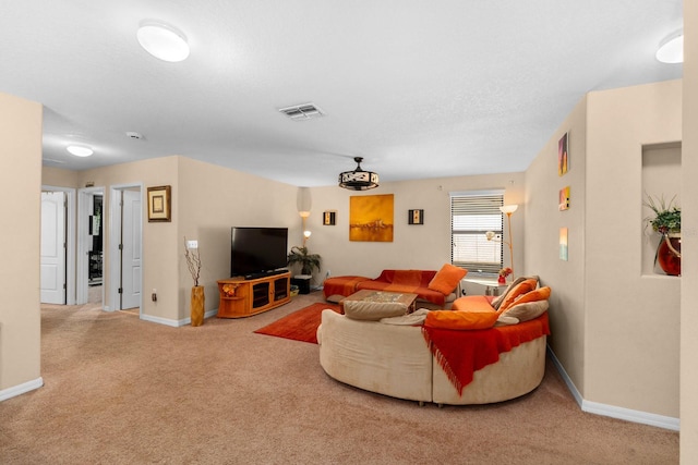 living room with carpet